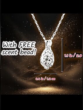 Silver Necklace Aromatherapy Scent Diffuser & Silver Locket - FREE Lava Bead NWT
